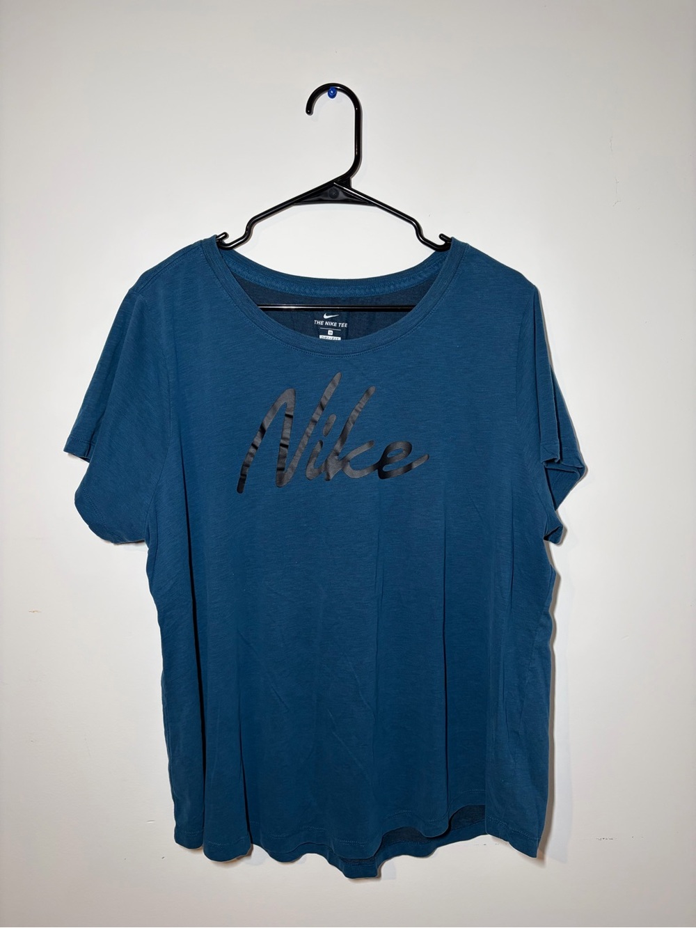 Nike Women's Teal Script Logo Short Sleeve Tee